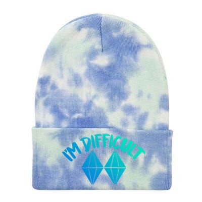 Skiing Snowboarding Difficult Gift Tie Dye 12in Knit Beanie