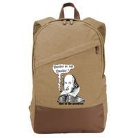 Shakespeare Smoking Doobie Or Not Doobie That Is The Question Cotton Canvas Backpack