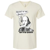 Shakespeare Smoking Doobie Or Not Doobie That Is The Question V-Neck T-Shirt