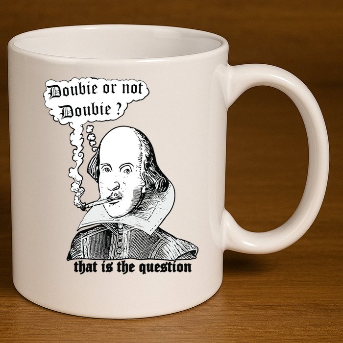 Shakespeare Smoking Doobie Or Not Doobie That Is The Question 11oz C Handle Ceramic Mug