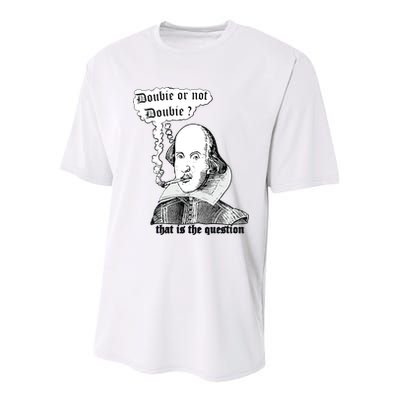 Shakespeare Smoking Doobie Or Not Doobie That Is The Question Youth Performance Sprint T-Shirt