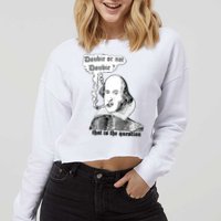 Shakespeare Smoking Doobie Or Not Doobie That Is The Question Cropped Pullover Crew