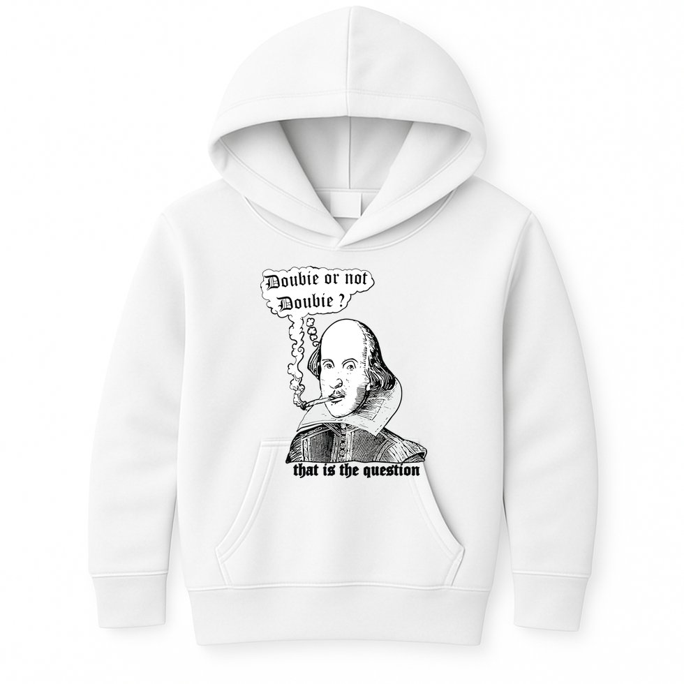 Shakespeare Smoking Doobie Or Not Doobie That Is The Question Kids Hoodie