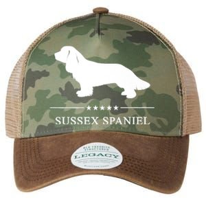 Sussex Spaniel Dog White Silhouette Premium Legacy Tie Dye Trucker Hat