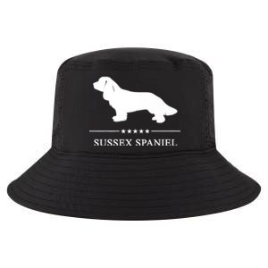 Sussex Spaniel Dog White Silhouette Premium Cool Comfort Performance Bucket Hat