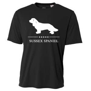 Sussex Spaniel Dog White Silhouette Premium Cooling Performance Crew T-Shirt