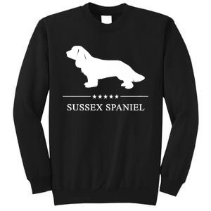 Sussex Spaniel Dog White Silhouette Premium Sweatshirt