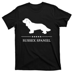 Sussex Spaniel Dog White Silhouette Premium T-Shirt