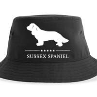 Sussex Spaniel Dog White Silhouette Premium Sustainable Bucket Hat