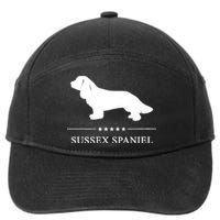 Sussex Spaniel Dog White Silhouette Premium 7-Panel Snapback Hat