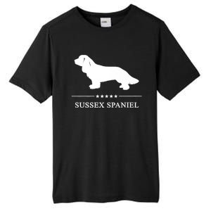 Sussex Spaniel Dog White Silhouette Premium Tall Fusion ChromaSoft Performance T-Shirt