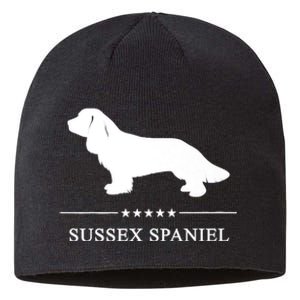 Sussex Spaniel Dog White Silhouette Premium Sustainable Beanie