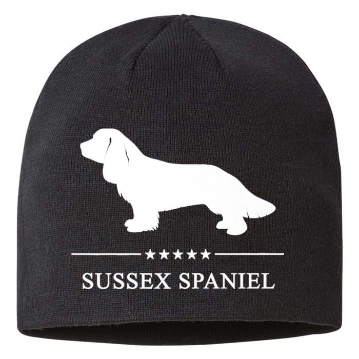 Sussex Spaniel Dog White Silhouette Premium Sustainable Beanie