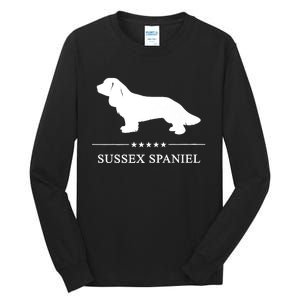 Sussex Spaniel Dog White Silhouette Premium Tall Long Sleeve T-Shirt