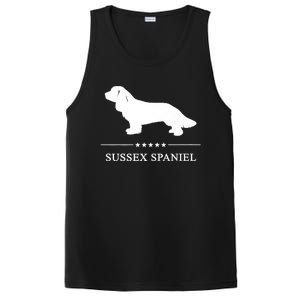 Sussex Spaniel Dog White Silhouette Premium PosiCharge Competitor Tank