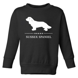 Sussex Spaniel Dog White Silhouette Premium Toddler Sweatshirt