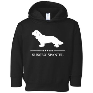 Sussex Spaniel Dog White Silhouette Premium Toddler Hoodie