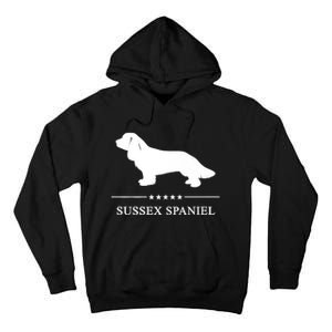 Sussex Spaniel Dog White Silhouette Premium Tall Hoodie