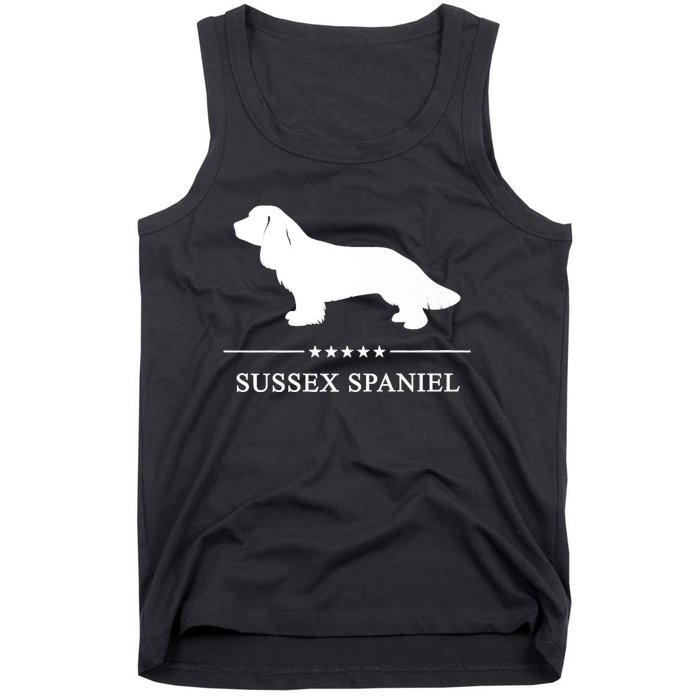 Sussex Spaniel Dog White Silhouette Premium Tank Top