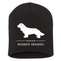 Sussex Spaniel Dog White Silhouette Premium Short Acrylic Beanie