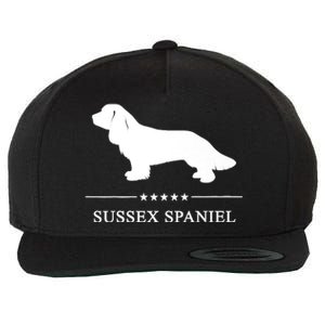 Sussex Spaniel Dog White Silhouette Premium Wool Snapback Cap