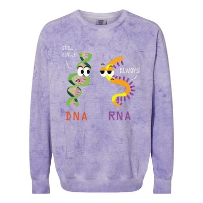 Still Single Dna Always Rna Funny Science Biology Teacher Colorblast Crewneck Sweatshirt