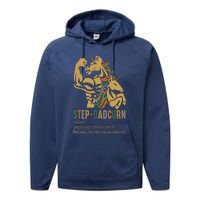 Step-dadcorn Step Dad Unicorn Cooler Father's days Performance Fleece Hoodie