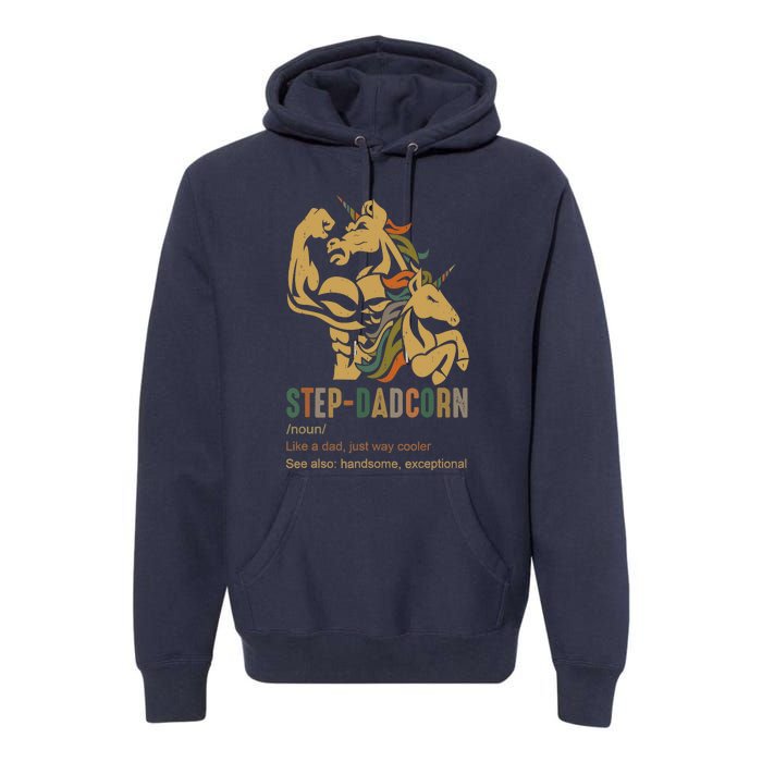 Step-dadcorn Step Dad Unicorn Cooler Father's days Premium Hoodie