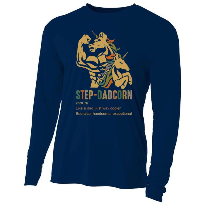 Step-dadcorn Step Dad Unicorn Cooler Father's days Cooling Performance Long Sleeve Crew