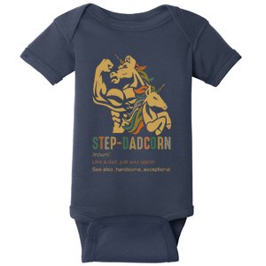 Step-dadcorn Step Dad Unicorn Cooler Father's days Baby Bodysuit