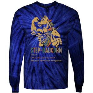 Step-dadcorn Step Dad Unicorn Cooler Father's days Tie-Dye Long Sleeve Shirt