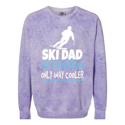 Sport Ski Dad Like A Regular Dad Only Way Cooler Gift Skier Lover Colorblast Crewneck Sweatshirt