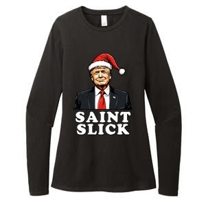 Saint Slick Donald Trump Christmas Santa Claus Hat Holiday Cool Gift Womens CVC Long Sleeve Shirt