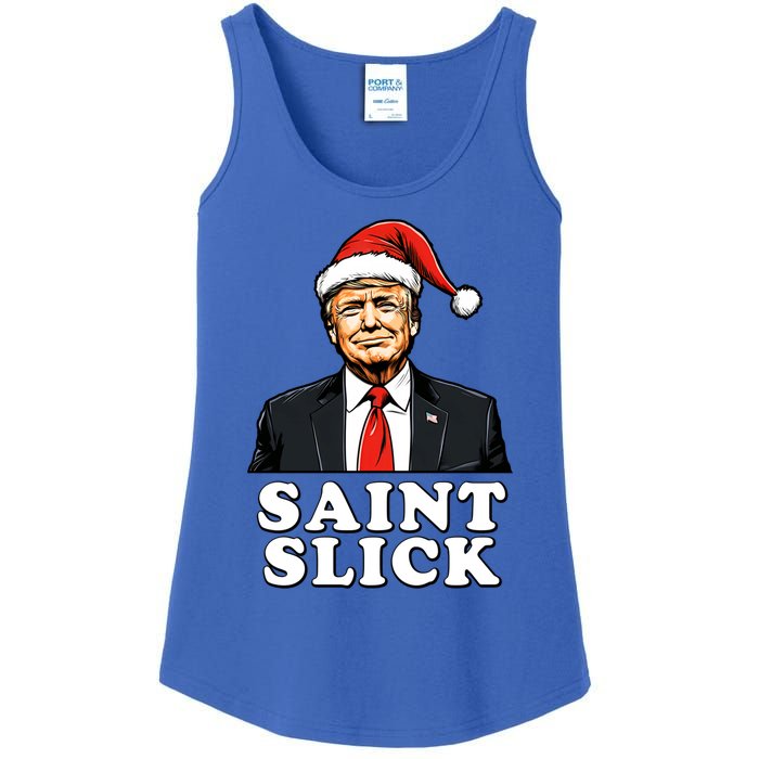 Saint Slick Donald Trump Christmas Santa Claus Hat Holiday Cool Gift Ladies Essential Tank