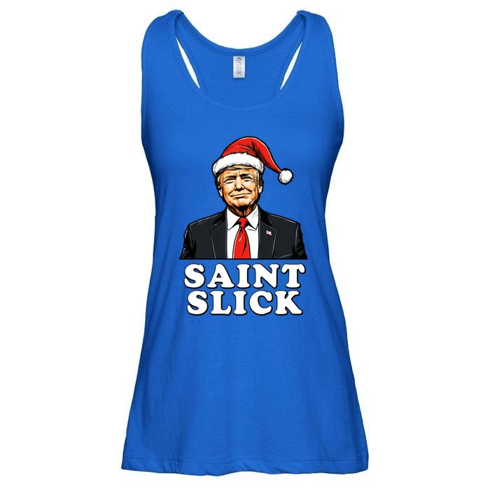 Saint Slick Donald Trump Christmas Santa Claus Hat Holiday Cool Gift Ladies Essential Flowy Tank