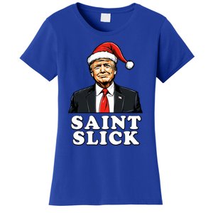 Saint Slick Donald Trump Christmas Santa Claus Hat Holiday Cool Gift Women's T-Shirt