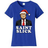 Saint Slick Donald Trump Christmas Santa Claus Hat Holiday Cool Gift Women's T-Shirt