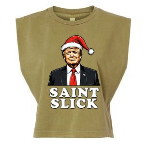 Saint Slick Donald Trump Christmas Santa Claus Hat Holiday Cool Gift Garment-Dyed Women's Muscle Tee