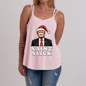 Saint Slick Donald Trump Christmas Santa Claus Hat Holiday Cool Gift Women's Strappy Tank