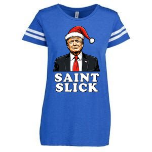 Saint Slick Donald Trump Christmas Santa Claus Hat Holiday Cool Gift Enza Ladies Jersey Football T-Shirt