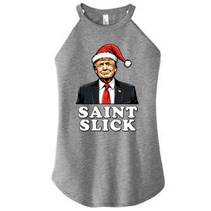 Saint Slick Donald Trump Christmas Santa Claus Hat Holiday Cool Gift Women's Perfect Tri Rocker Tank