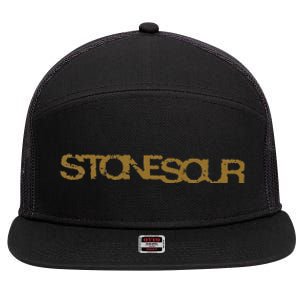 Stone Sour Distressed Logo 7 Panel Mesh Trucker Snapback Hat