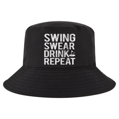 Swing Swear Drink Repeat Funny Golf Cool Comfort Performance Bucket Hat