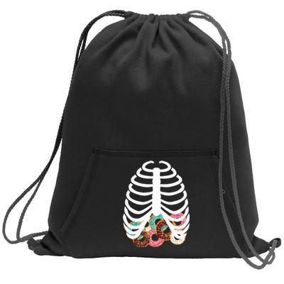 Spooky Skeleton Donut Costume for Halloween Festivities Sweatshirt Cinch Pack Bag