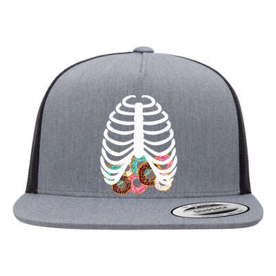 Spooky Skeleton Donut Costume for Halloween Festivities Flat Bill Trucker Hat