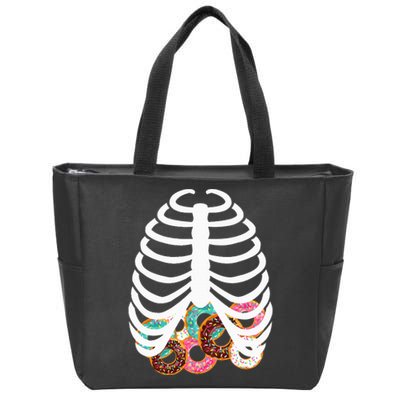 Spooky Skeleton Donut Costume for Halloween Festivities Zip Tote Bag