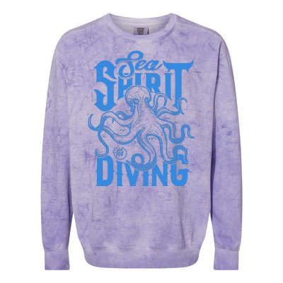 Sea Spirit Diving Funny Fishing Poster Colorblast Crewneck Sweatshirt