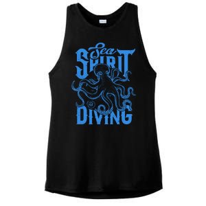 Sea Spirit Diving Funny Fishing Poster Ladies PosiCharge Tri-Blend Wicking Tank