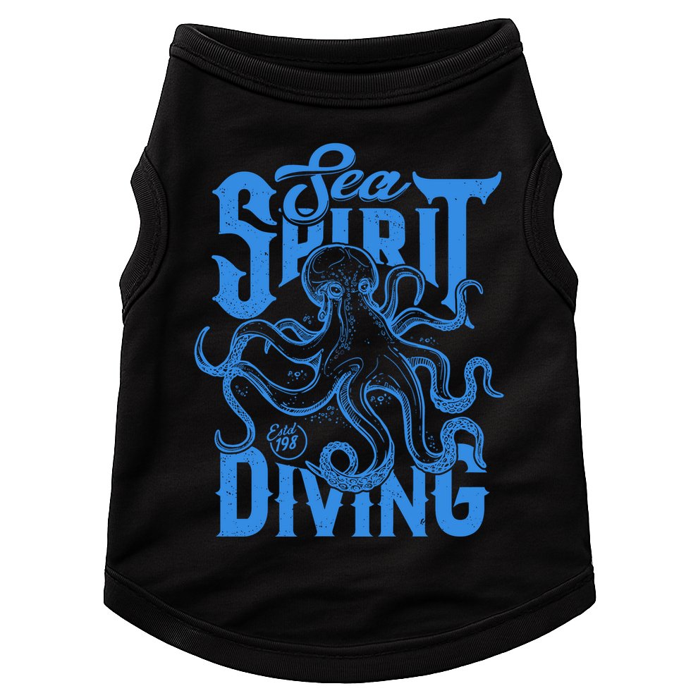 Sea Spirit Diving Funny Fishing Poster Doggie Tank