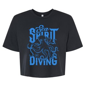 Sea Spirit Diving Funny Fishing Poster Bella+Canvas Jersey Crop Tee